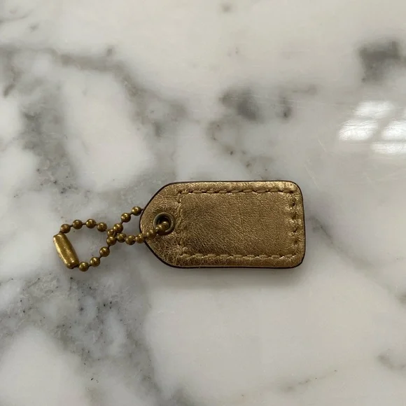 Coach Metallic Gold Leather Hang Tag - Picture 2 of 3